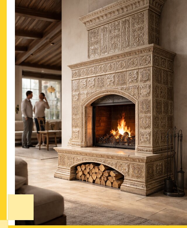 Купить изразцовый камин в Верхнем Уфалее от 255850 р. | ЭриданВрф