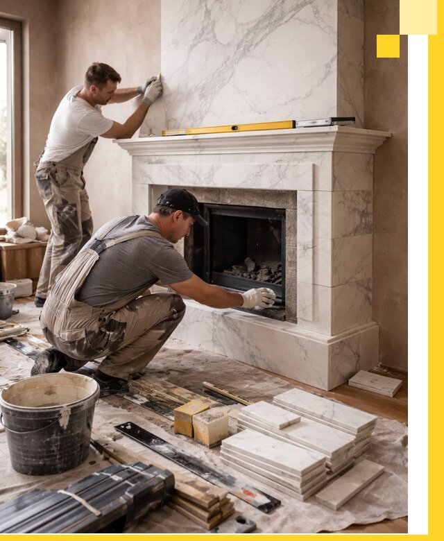 Отделка каминов в Верхнем Уфалее качественные облицовочные работы