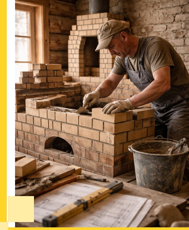 Кладка печей из кирпича в Верхнем Уфалее цены от 30702 р. - ЭриданВрф