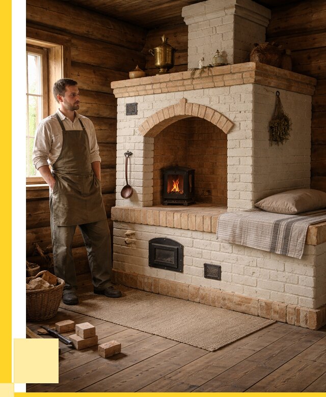 Русские печи с лежанкой под ключ в Верхнем Уфалее от 153510 р. ЭриданВрф