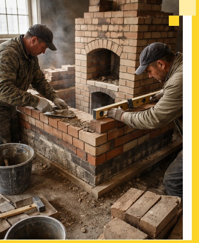 Изготовление и монтаж печей и каминов из кирпича в Верхнем Уфалее