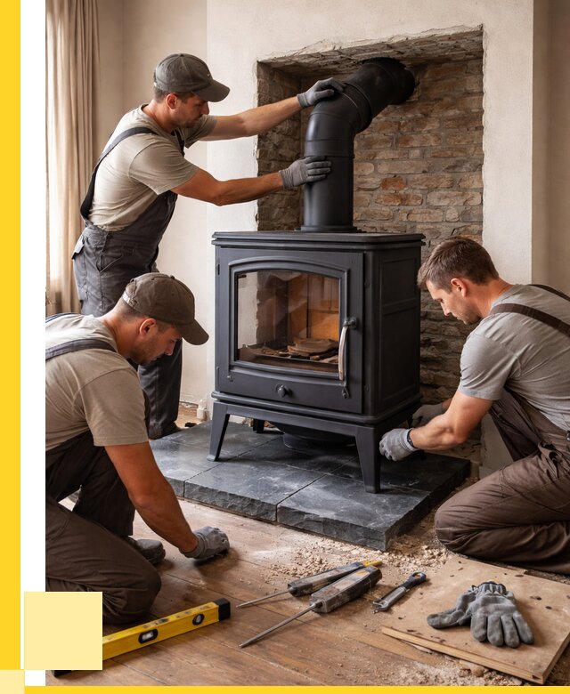 Монтаж печи камина в частном доме в Верхнем Уфалее от 25585 р. | ЭриданВрф