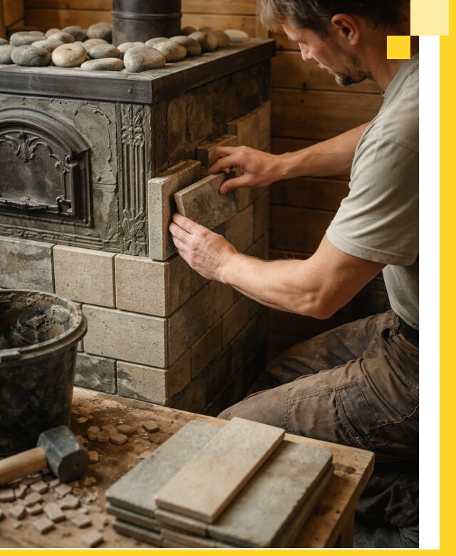 Облицовка банных печей в Верхнем Уфалее профессиональная отделка