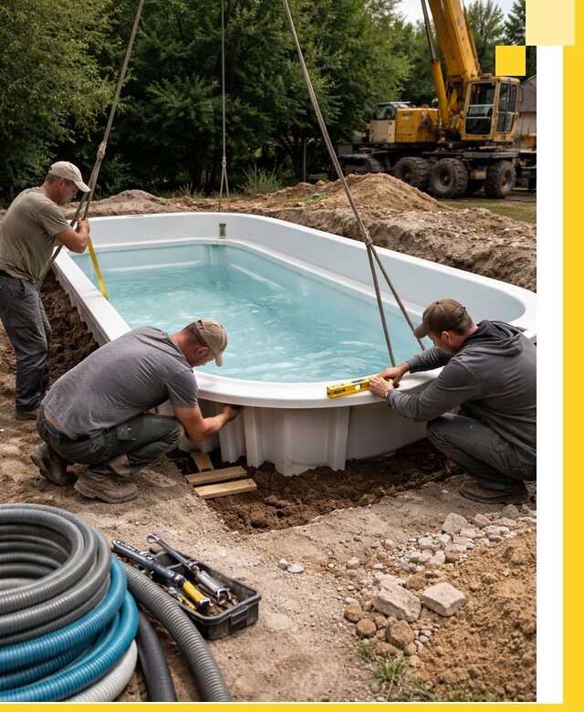 Установка и монтаж композитных бассейнов под ключ в Верхнем Уфалее