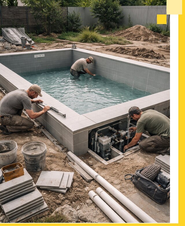 Строительство и монтаж бассейнов для дачи под ключ в Верхнем Уфалее