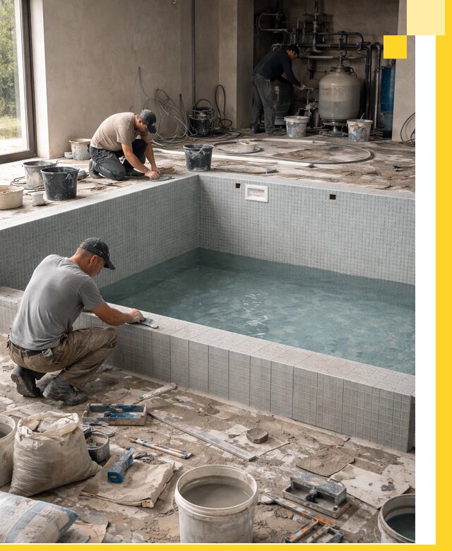 Строительство и монтаж бассейнов в помещении в Верхнем Уфалее