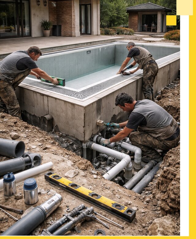 Строительство переливных бассейнов в Верхнем Уфалее под ключ