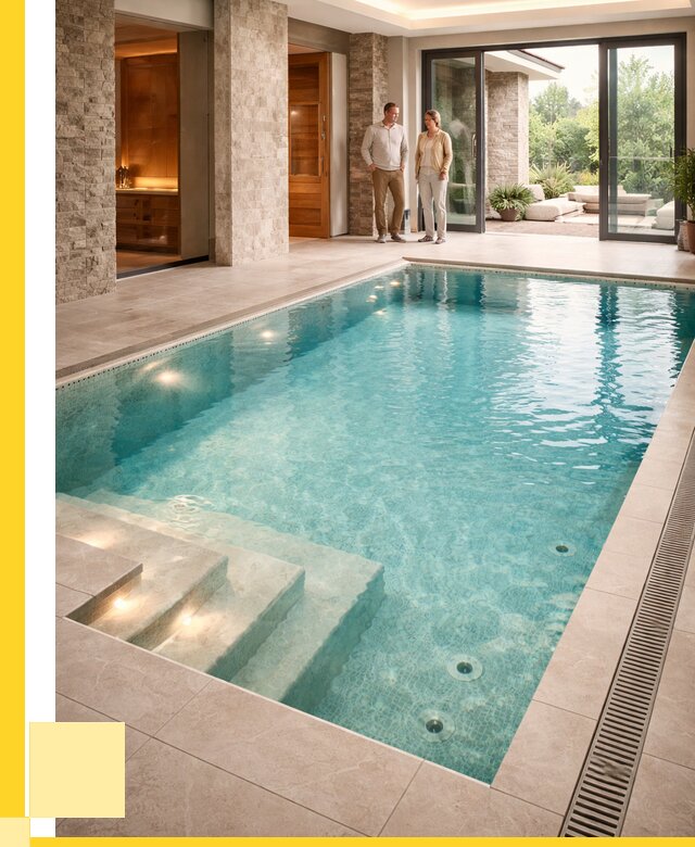 Бассейн во дворе в Верхнем Уфалее: проект, отделка от 1228080 р. | ЭриданВрф