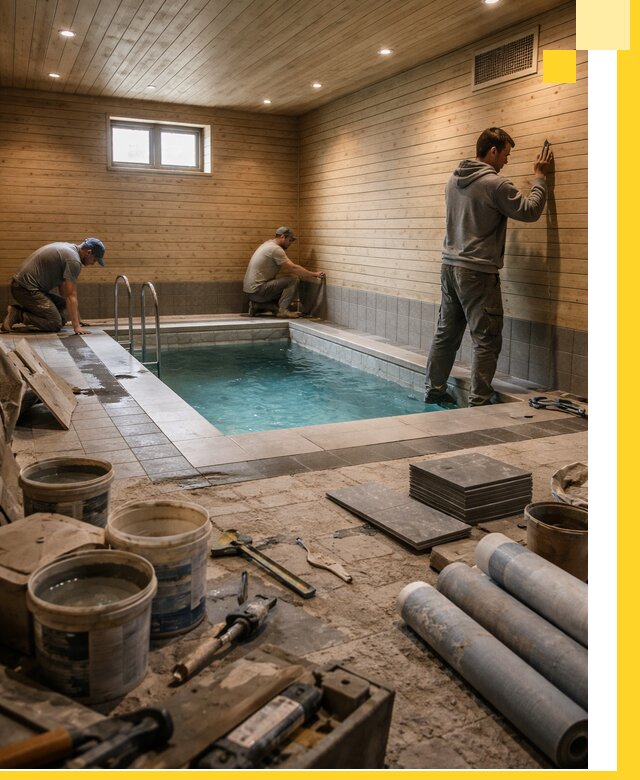 Строительство бани с бассейном и сауной под ключ в Верхнем Уфалее