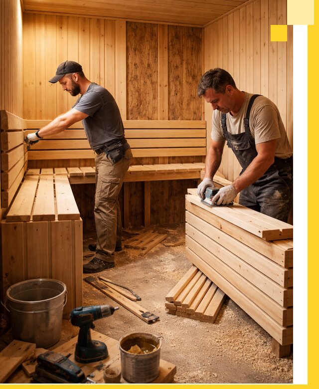 Профессиональный комплексный ремонт саун под ключ в Верхнем Уфалее