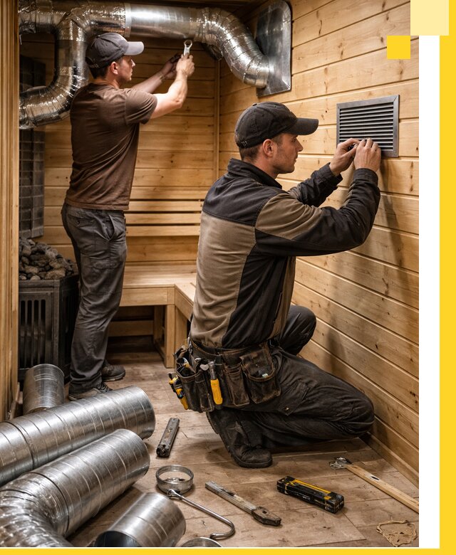 Проектирование и монтаж вентиляции бани в Верхнем Уфалее под ключ