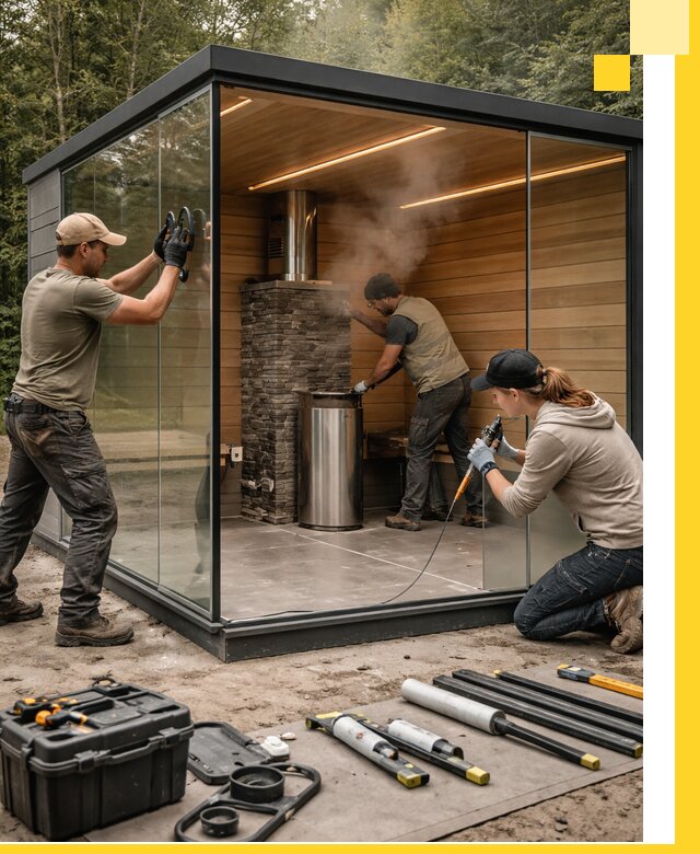 Проектирование и строительство стеклянных бань в Верхнем Уфалее