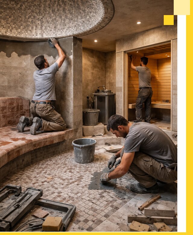 Проект и строительство хамама бани и сауны под ключ в Верхнем Уфалее