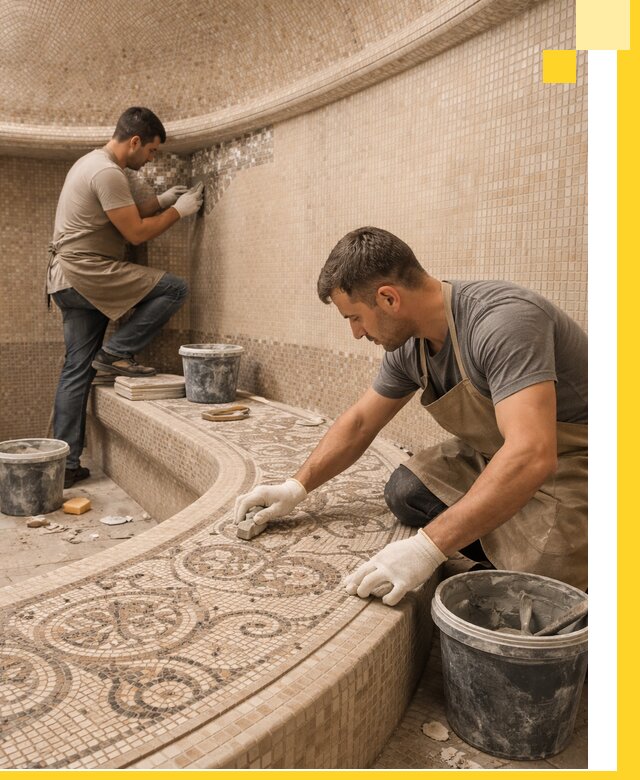 Плитка для хамама в Верхнем Уфалее, укладка, подбор и поставка