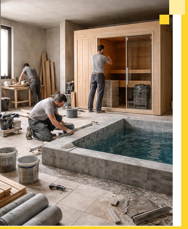 SPA зоны под ключ с бассейном сауной и печью в Верхнем Уфалее